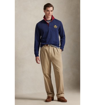 Polo Ralph Lauren Gebreide rugby polo in marineblauw Classic Fit