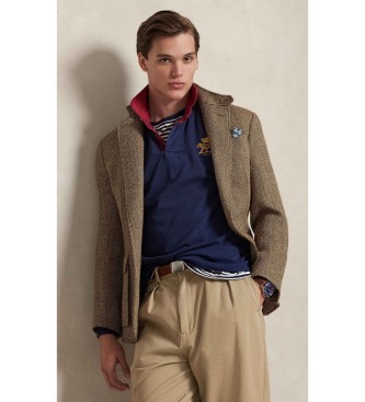 Polo Ralph Lauren Gebreide rugby polo in marineblauw Classic Fit