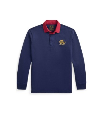 Polo Ralph Lauren Gebreide rugby polo in marineblauw Classic Fit