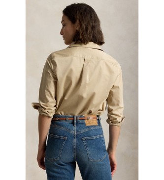 Polo Ralph Lauren Beige Classic Fit skjorte i bomuldstwill