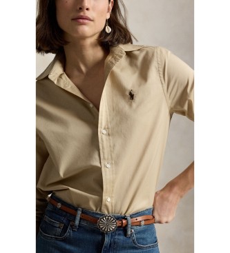 Polo Ralph Lauren Beige Classic Fit skjorte i bomuldstwill