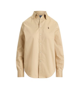 Polo Ralph Lauren Beige Classic Fit skjorte i bomuldstwill