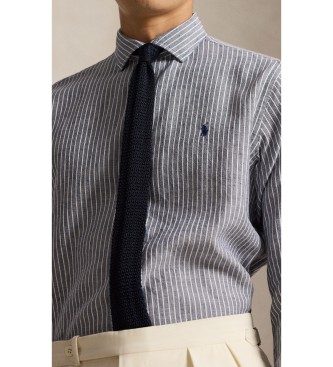Polo Ralph Lauren Maßgeschneidertes Seersucker-Hemd mit marineblauen Streifen