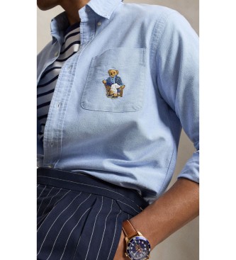 Polo Ralph Lauren Camicia oxford con Polo Bear Custom Fit blu