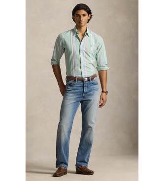 Polo Ralph Lauren Custom Fit striped oxford shirt green