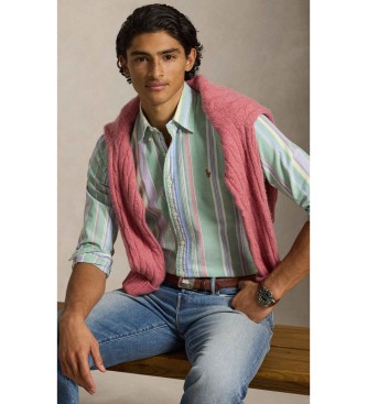 Polo Ralph Lauren Custom Fit striped oxford shirt green