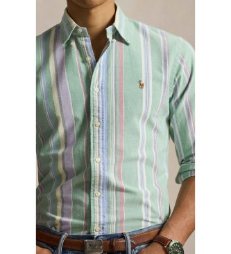 Polo Ralph Lauren Custom Fit striped oxford shirt green