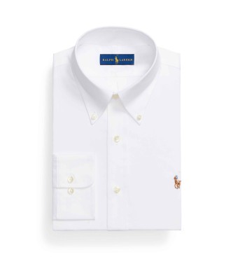 Polo Ralph Lauren Camisa Oxford de ajuste personalizado branca