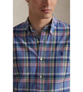 Polo Ralph Lauren Custom Fit blauw geruit oxford overhemd