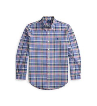 Polo Ralph Lauren Custom Fit blauw geruit oxford overhemd