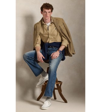 Polo Ralph Lauren Op maat gemaakt, geverfd beige Oxford overhemd