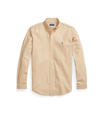 Polo Ralph Lauren Op maat gemaakt, geverfd beige Oxford overhemd