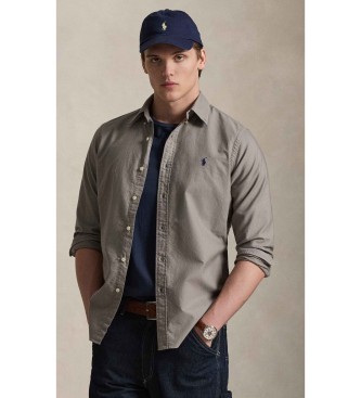 Polo Ralph Lauren Camisa Oxford Custom teñida en prenda gris