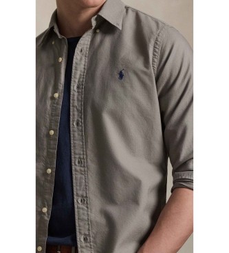 Polo Ralph Lauren Camisa Oxford Custom teñida en prenda gris