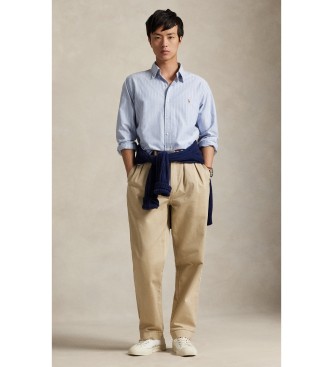 Polo Ralph Lauren Camisa oxford de rayas Custom Fit azul