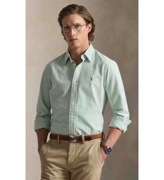 Polo Ralph Lauren Camisa oxford de rayas Custom Fit verde