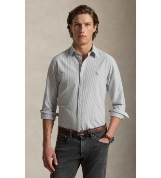 Polo Ralph Lauren Camisa oxford de rayas Slim Fit gris