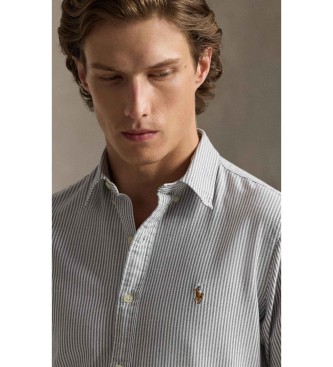 Polo Ralph Lauren Camisa oxford de rayas Slim Fit gris