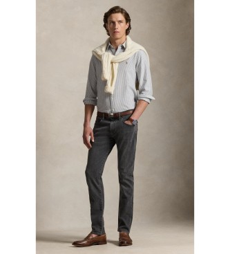 Polo Ralph Lauren Camisa oxford de rayas Slim Fit gris