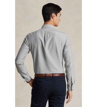 Polo Ralph Lauren Camisa Oxford de corte justo cinzenta