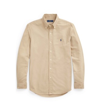Polo Ralph Lauren Srajca oxford Slim Fit barvana v obla?ilu be?