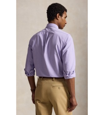 Polo Ralph Lauren Maßgeschneidertes Oxford-Hemd in Flieder mit Garment-Dye-Färbung