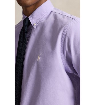 Polo Ralph Lauren Maßgeschneidertes Oxford-Hemd in Flieder mit Garment-Dye-Färbung