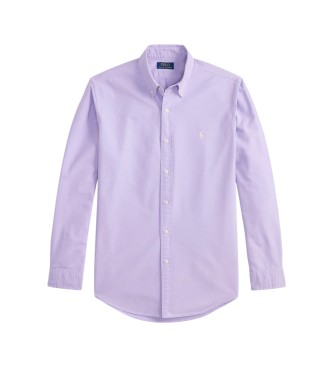 Polo Ralph Lauren Maßgeschneidertes Oxford-Hemd in Flieder mit Garment-Dye-Färbung