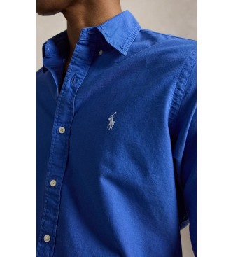 Polo Ralph Lauren Oxford-Hemd in Custom Fit, gefärbt, blau