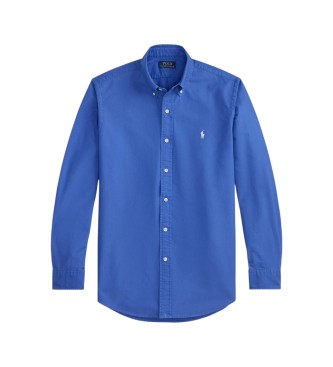Polo Ralph Lauren Oxford-Hemd in Custom Fit, gefärbt, blau