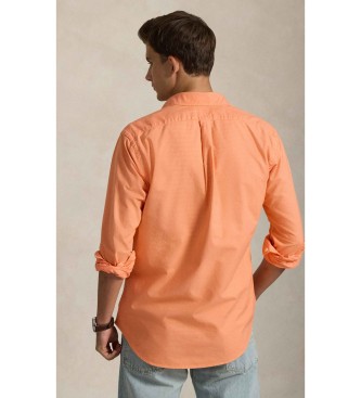 Polo Ralph Lauren camicia oxford arancione tinta in capo