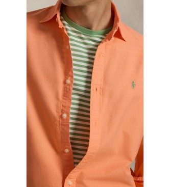 Polo Ralph Lauren camicia oxford arancione tinta in capo