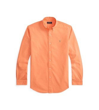 Polo Ralph Lauren camicia oxford arancione tinta in capo