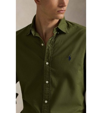 Polo Ralph Lauren Camisa oxford verde tingida � m�o