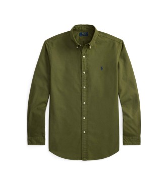 Polo Ralph Lauren Camisa oxford verde tingida � m�o