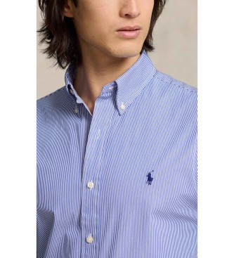 Polo Ralph Lauren Camicia in popeline elasticizzato blu slim fit