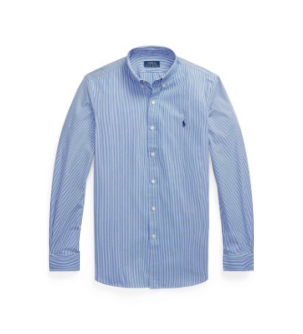 Polo Ralph Lauren Camicia in popeline elasticizzato blu slim fit