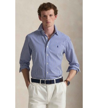 Polo Ralph Lauren Camicia in popeline elasticizzato blu slim fit
