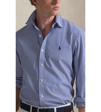Polo Ralph Lauren Camicia in popeline elasticizzato blu slim fit