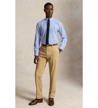 Polo Ralph Lauren Slim Fit Hemd aus blauer elastischer Popeline