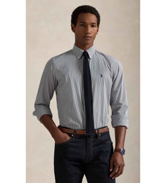 Polo Ralph Lauren Koszula o kroju slim fit z białej, granatowej popeliny ze stretchem