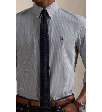 Polo Ralph Lauren Koszula o kroju slim fit z białej, granatowej popeliny ze stretchem