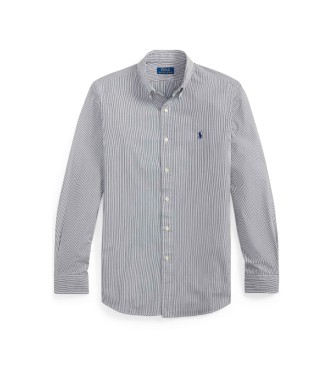 Polo Ralph Lauren Koszula o kroju slim fit z białej, granatowej popeliny ze stretchem