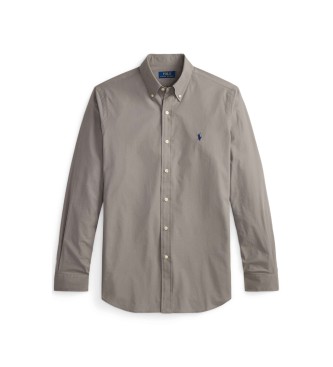 Polo Ralph Lauren Slim fit grey stretch poplin shirt