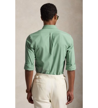 Polo Ralph Lauren Slim Fit Hemd aus grünem Stretch-Popeline