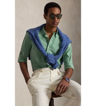 Polo Ralph Lauren Slim Fit Hemd aus grünem Stretch-Popeline