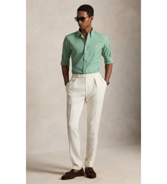 Polo Ralph Lauren Slim Fit Hemd aus grünem Stretch-Popeline