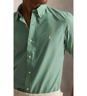 Polo Ralph Lauren Slim Fit Hemd aus grünem Stretch-Popeline