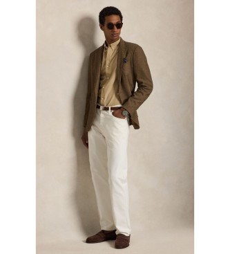 Polo Ralph Lauren Slim Fit Hemd aus elastischer Popeline in Beige