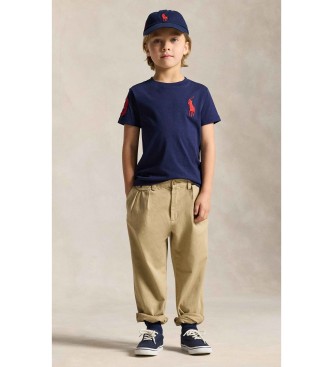 Polo Ralph Lauren Maglietta Big Pony in maglia di cotone blu navy